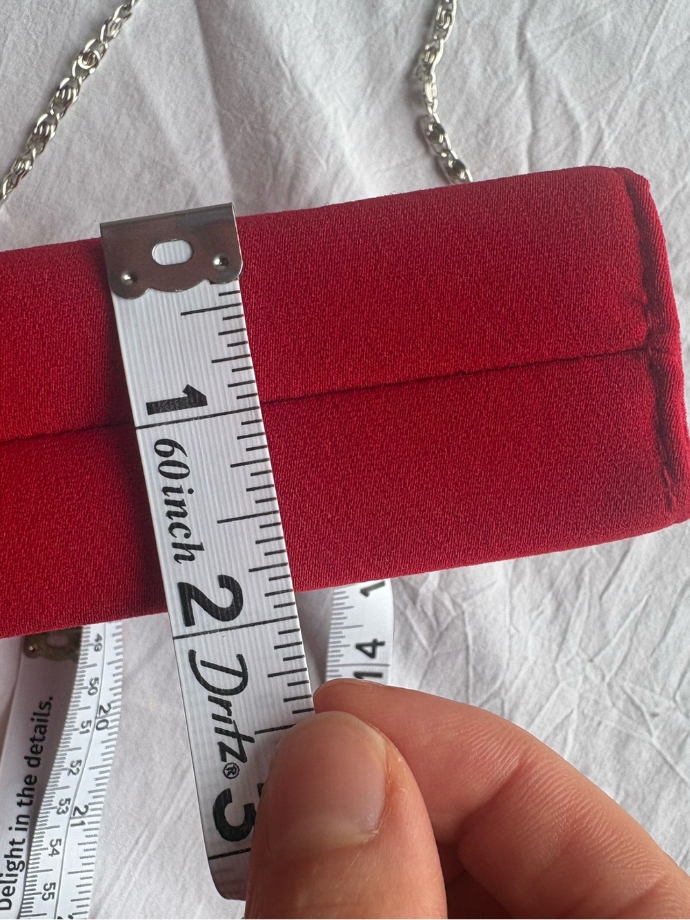 Elegant Red Chain Clutch - Picture 6 of 7